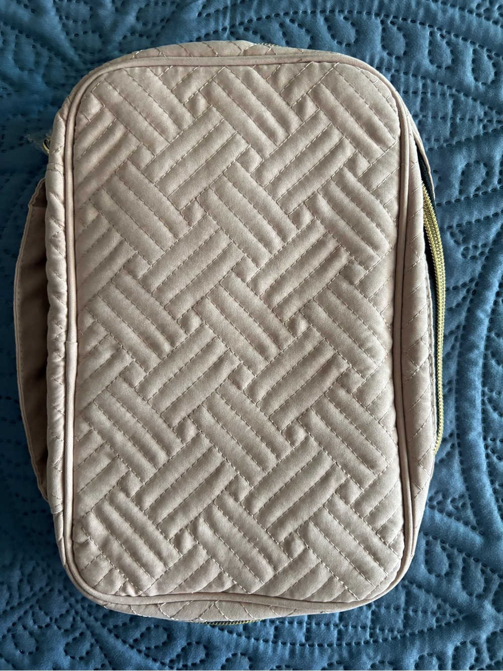 Quilted Cream Travel Organizer Pouch - Home Accents